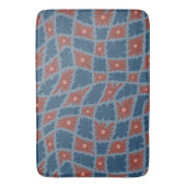 Groovy Wavy Trippy 60s Bloem Controles Blauw Rood Badmat (Voorkant Verticaal)