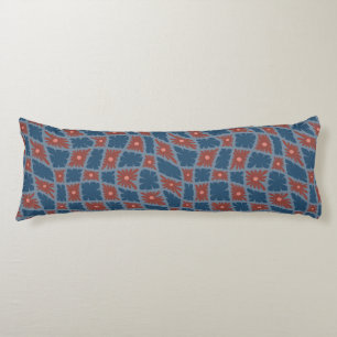Groovy Wavy Trippy 60s Bloem Controles Blauw Rood Lichaamskussen