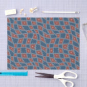 Groovy Wavy Trippy 60s Bloem Controles Blauw Rood Tissuepapier (Craft)