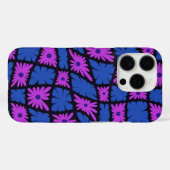 Groovy Wavy Trippy 60s Bloem Controles Blauw Roze Case-Mate iPhone Case (Achterkant (horizontaal))