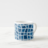 Groovy Wavy Trippy 60s Bloem Controles Blues Espresso Kop (Voorkant rechts)