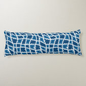 Groovy Wavy Trippy 60s Bloem Controles Blues Lichaamskussen (Achterkant)