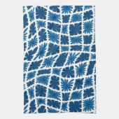 Groovy Wavy Trippy 60s Bloem Controles Blues Theedoek (Verticaal)