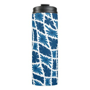 Groovy Wavy Trippy 60s Bloem Controles Blues Thermosbeker