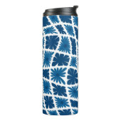 Groovy Wavy Trippy 60s Bloem Controles Blues Thermosbeker (Gedraaid links)