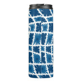 Groovy Wavy Trippy 60s Bloem Controles Blues Thermosbeker (Achterkant)