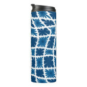 Groovy Wavy Trippy 60s Bloem Controles Blues Thermosbeker (Geroteerd rechts)