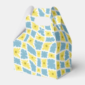 Groovy Wavy Trippy 60s Bloem Controles Geel Blauw Bedankdoosjes (Achterkant)