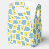 Groovy Wavy Trippy 60s Bloem Controles Geel Blauw Bedankdoosjes (Geopend)