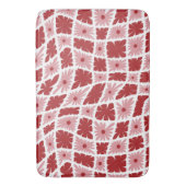 Groovy Wavy Trippy 60s Bloem Controles Rood Roze Badmat (Voorkant Verticaal)