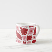 Groovy Wavy Trippy 60s Bloem Controles Rood Roze Espresso Kop (Voorkant rechts)