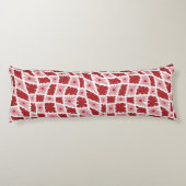 Groovy Wavy Trippy 60s Bloem Controles Rood Roze Lichaamskussen (Achterkant)