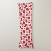 Groovy Wavy Trippy 60s Bloem Controles Rood Roze Lichaamskussen (Voorkant Verticaal)