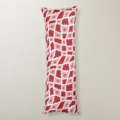 Groovy Wavy Trippy 60s Bloem Controles Rood Roze Lichaamskussen (Achterkant (Verticaal))