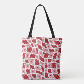 Groovy Wavy Trippy 60s Bloem Controles Rood Roze Tote Bag (Achterkant)