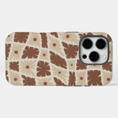 Groovy Wavy Trippy 60s Flower controleert neutraal Case-Mate iPhone Case (Achterkant (horizontaal))