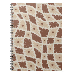 Groovy Wavy Trippy 60s Flower controleert neutraal Notitieboek