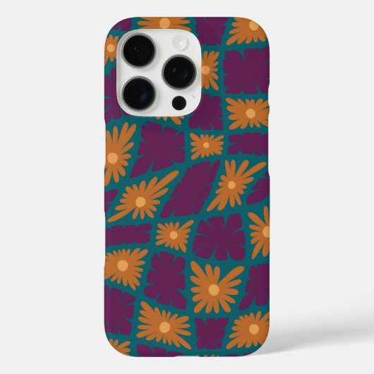 Groovy Wavy Trippy 60s Flower Controls Sinaasappel Case-Mate iPhone Case (Achterkant)