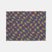 Groovy Wavy Trippy 60s Flower Controls Sinaasappel Fleece Deken (Voorkant (Horizontaal))