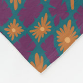 Groovy Wavy Trippy 60s Flower Controls Sinaasappel Fleece Deken (Hoek)