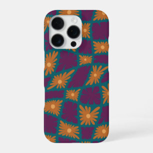 Groovy Wavy Trippy 60s Flower Controls Sinaasappel iPhone 16 Pro Hoesje