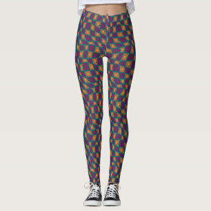 Groovy Wavy Trippy 60s Flower Controls Sinaasappel Leggings