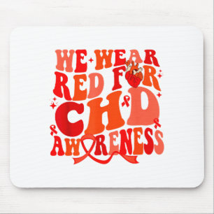 Groovy We dragen rood voor CHD-bewustzijn Hartziek Muismat