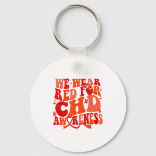 Groovy We dragen rood voor CHD-bewustzijn Hartziek Sleutelhanger