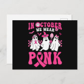 Groovy Wear Pink Breast Cancer Warrior Ghost Hallo Briefkaart (Voorkant / Achterkant)