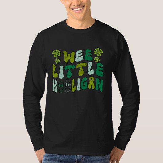 Groovy WEE LITTLE HOOLIGAN Kids St Patrick s Day B T-shirt (Voorkant)