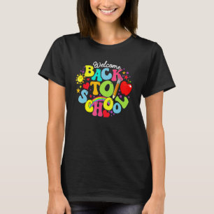 Groovy Welkom Terug Op School Regenboog Potlood Le T-shirt