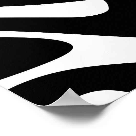 Groovy White and Black Art, door Zebra geïnspireer Poster (Hoek)