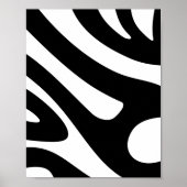 Groovy White and Black Art, door Zebra geïnspireer Poster (Voorkant)