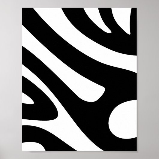 Groovy White and Black Art, door Zebra geïnspireer Poster (Voorkant)