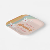 Groovy White Daisies Girl's 1e verjaardag Papieren Bordje (Gebogen)