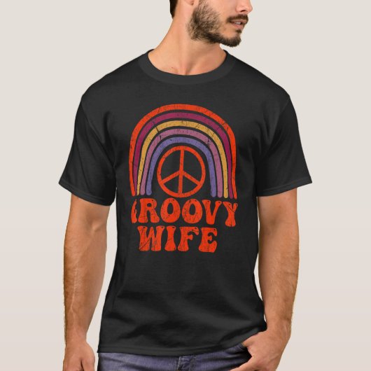 Groovy Wife 70s Aesthetische Nostalgia 1970's Retr T-shirt (Voorkant)