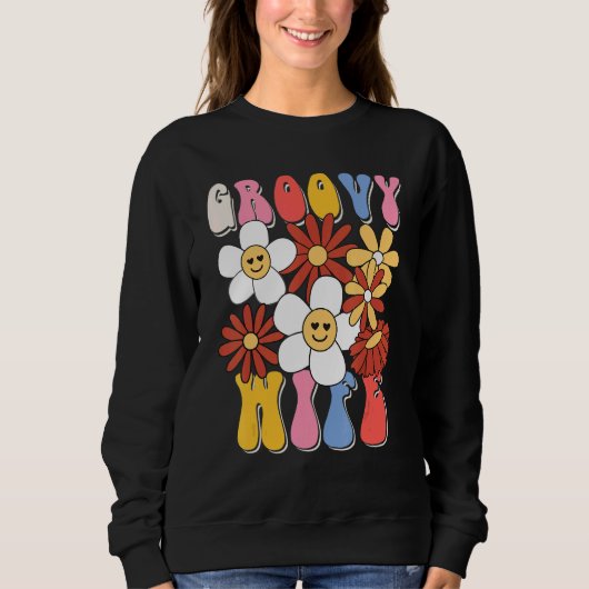 Groovy Wife Mothers Day Retro 60s 70s 80s Family M Trui (Voorkant)