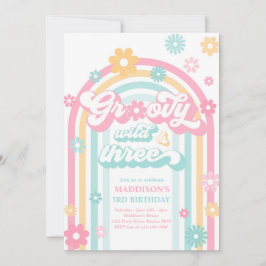 Groovy Wild en Drie Boho Daisy Rainbow Birthday Kaart