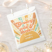 Groovy wild en drie retro zon kinderen verjaardag bedankzakje (Geknipt)