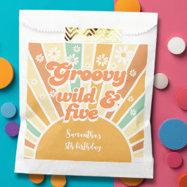 Groovy wild en vijf retro zon kinderen verjaardag bedankzakje
