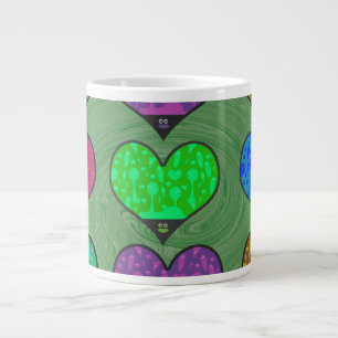 Groovy Wild Lava Hearts Fun Retro Life Grote Koffiekop