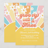 Groovy Wild Three Retro Zonneschijn Regenboog Made Kaart (Voorkant / Achterkant)