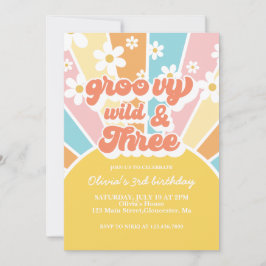 Groovy Wild Three Retro Zonneschijn Regenboog Made Kaart