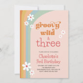 Groovy Wild White Daisies Girl's 3e verjaardag Kaart (Voorkant)