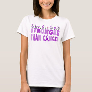 Groovy wilde bloem sterker dan alvleesklier kanker t-shirt