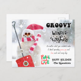GROOVY WINTER WENSEN VAKANTIE BRIEFKAART