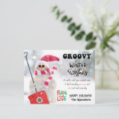 GROOVY WINTER WENSEN VAKANTIE BRIEFKAART (Staand voorkant)