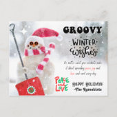 GROOVY WINTER WENSEN VAKANTIE BRIEFKAART (Voorkant)