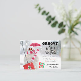 GROOVY WINTER WENSEN VAKANTIE GROET KAART NOTITIEKAARTJE