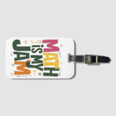 Groovy Wiskunde is mijn jam eerste dag terug naar Bagagelabel (Voorkant (horizontaal))